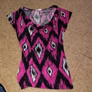 Vibrant Pink and Black Women's Blouse